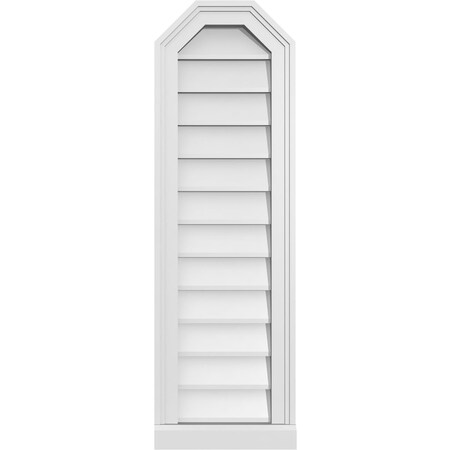 Ekena Millwork Octagonal Top Surface Mount PVC Gable Vent w/ 2"W x 2"P Brickmould Sill Frame, 12"W x 38"H GVPOT12X3803SN